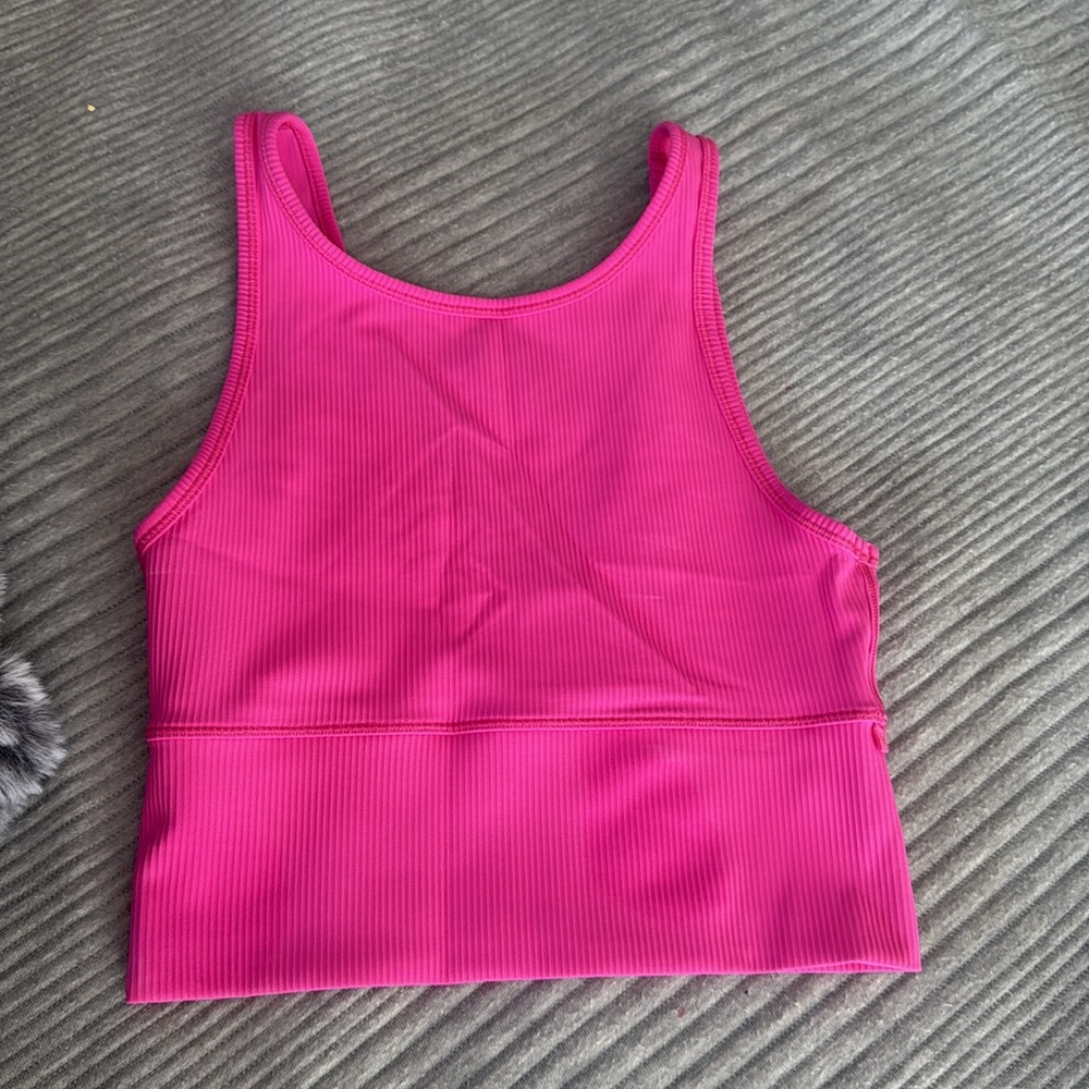 Lululemon Hot Pink Ribbed Power Pivot Tank Top - Picture 4 of 4